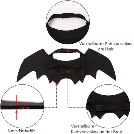 Fledermauskostüm für Katzen – perfekt für Halloweenpartys