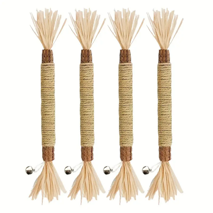 4 Stück Matatabi-Sticks mit Fransen