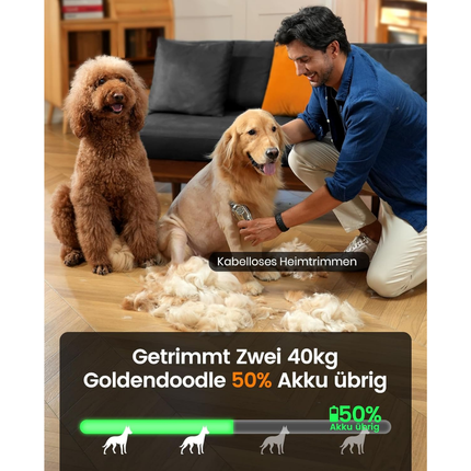 Leise Hundeschermaschine mit Metall-Fรผhrungskamm