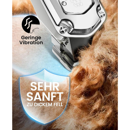 Leise Hundeschermaschine mit Metall-Fรผhrungskamm