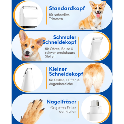 4in1 Leise Schermaschine Hund Katze