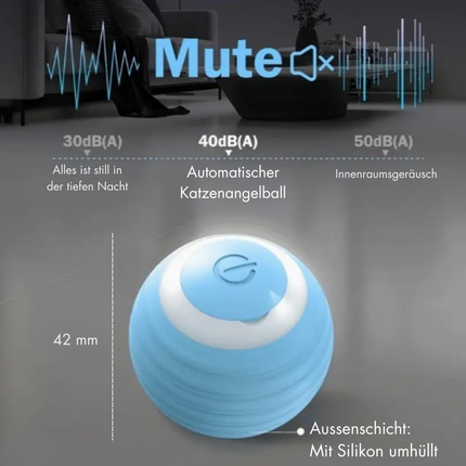 SUBA Katzenspielzeug Elektrisch Katzenball mit LED Licht, Automatischer 360 Grad Rollbal Interaktives Katzenspielzeug mit USB Wiederaufladbarer, interaktiver katzenball für Katzen (Blau)