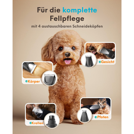 4in1 Leise Schermaschine Hund Katze mit LED-Licht