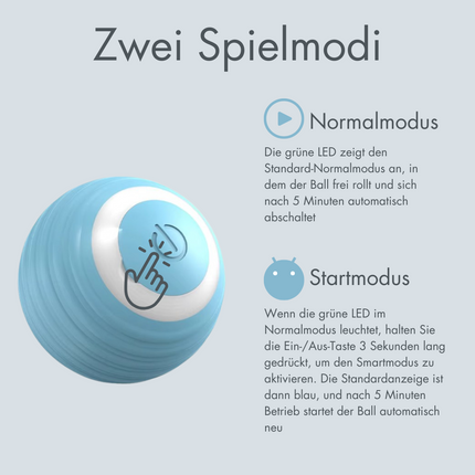 SUBA Katzenspielzeug Elektrisch Katzenball mit LED Licht, Automatischer 360 Grad Rollbal Interaktives Katzenspielzeug mit USB Wiederaufladbarer, interaktiver katzenball für Katzen (Blau)