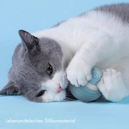 SUBA Katzenspielzeug Elektrisch Katzenball mit LED Licht, Automatischer 360 Grad Rollbal Interaktives Katzenspielzeug mit USB Wiederaufladbarer, interaktiver katzenball für Katzen (Blau)