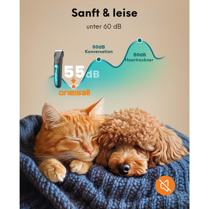 4in1 Leise Schermaschine Hund Katze mit LED-Licht