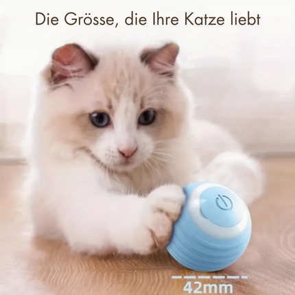 SUBA Katzenspielzeug Elektrisch Katzenball mit LED Licht, Automatischer 360 Grad Rollbal Interaktives Katzenspielzeug mit USB Wiederaufladbarer, interaktiver katzenball für Katzen (Blau)