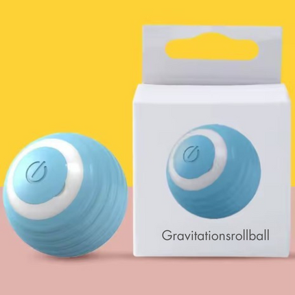 SUBA Katzenspielzeug Elektrisch Katzenball mit LED Licht, Automatischer 360 Grad Rollbal Interaktives Katzenspielzeug mit USB Wiederaufladbarer, interaktiver katzenball für Katzen (Blau)