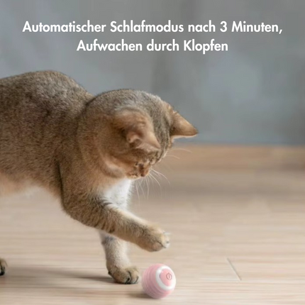 SUBA Katzenspielzeug Elektrisch Katzenball mit LED Licht, Automatischer 360 Grad Rollbal Interaktives Katzenspielzeug mit USB Wiederaufladbarer, interaktiver katzenball für Katzen (Rosa)