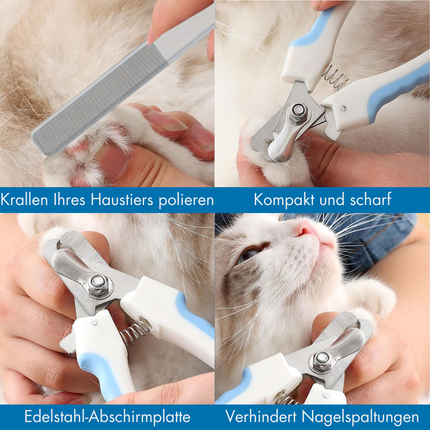 Krallenschere für Hunde und Katzen – Sicherheits-Tiernagelschneider Set