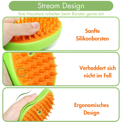 Katzenbürste mit Dampf