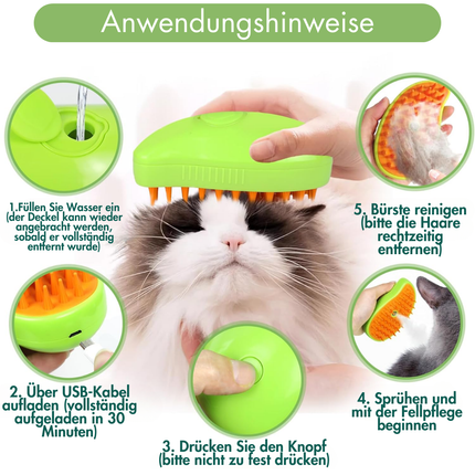 Katzenbürste mit Dampf