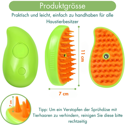 Katzenbürste mit Dampf