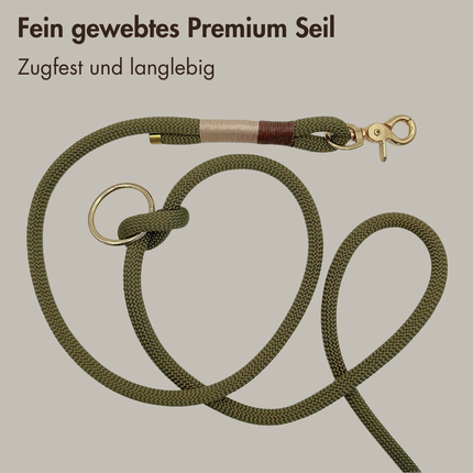 Zoumie Hundeleine mit Seil und Leder