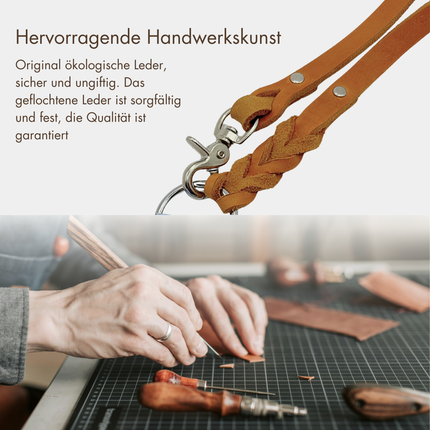 Zoumie Hundeleine mit Seil und Leder, Ice