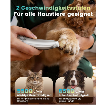 Pfotentrimmer für Hunde Katze mit LED-Licht