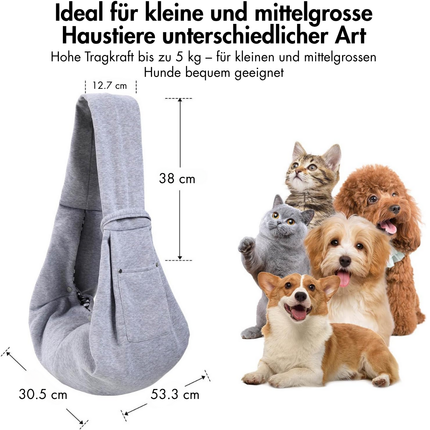 Hundetragetasche, Grau