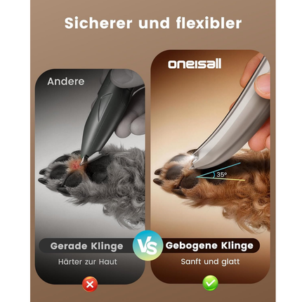 Pfotentrimmer für Hunde Katze mit LED-Licht