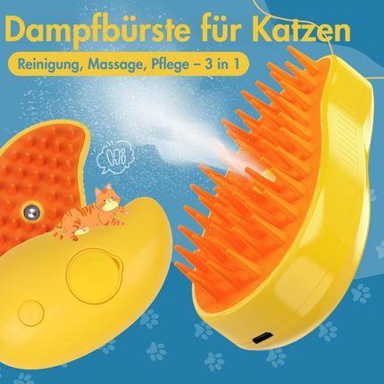 Katzenbürste mit Dampf