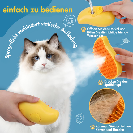 Katzenbürste mit Dampf