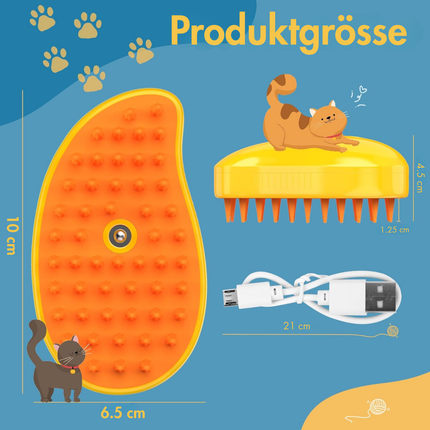 Katzenbürste mit Dampf