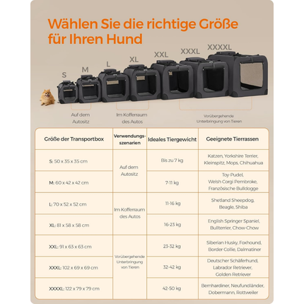 Hundebox faltbar, Transportbox Hund, L