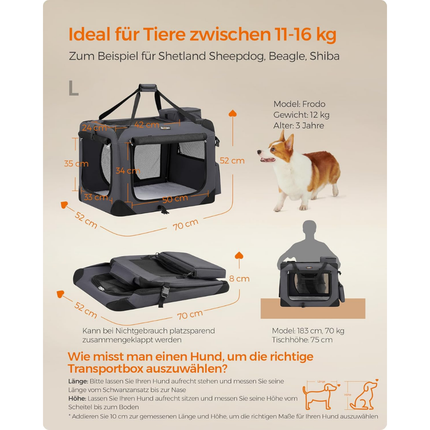 Hundebox faltbar, Transportbox Hund, L