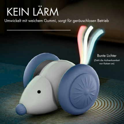 Interaktives Katzenspielzeug, LED-Leuchtmaus, Elektrische, USB Aufladbar, Weiss