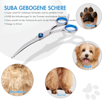 Gebogene Schere für Hunde und Katzen