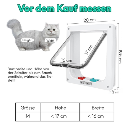 Dünne Katzentür für Fenster