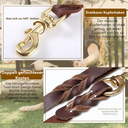 Leder Hundeleine und Halsband Set