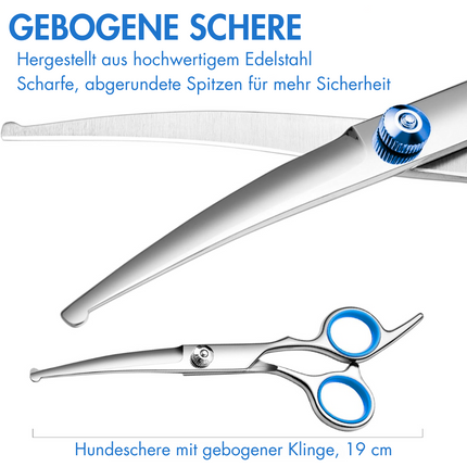 Gebogene Schere für Hunde und Katzen