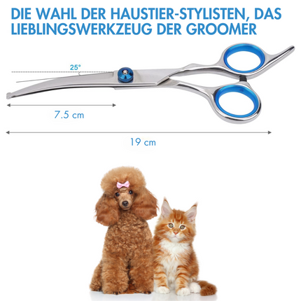Gebogene Schere für Hunde und Katzen