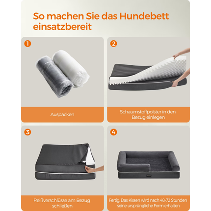 Orthopädisches Hundebett, 106 x 71 x 18 cm