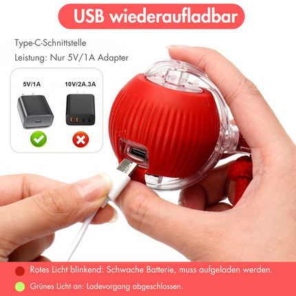 Interaktives Katzenball mit LED Licht