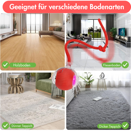 Interaktives Katzenball mit LED Licht