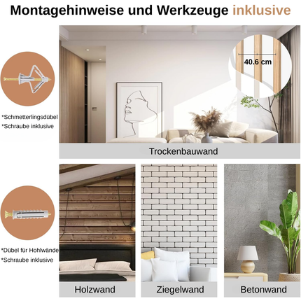 Katzentreppe Wand (von rechts nach links)
