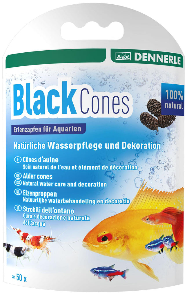 AquaRico Black Cones cônes d'aulne 40g pour 1200 litres 50 pièces