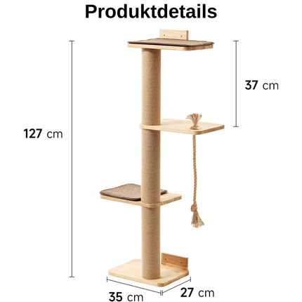 Kratzbaum für Katzen, 127 cm