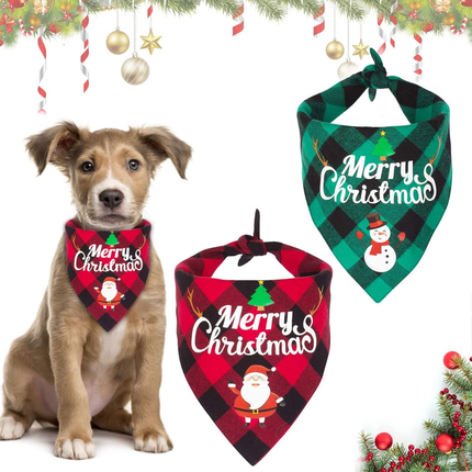 2 Stücke Weihnachten Haustier Bandanas