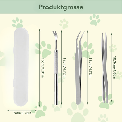 Zeckenzange Set 3-teilig