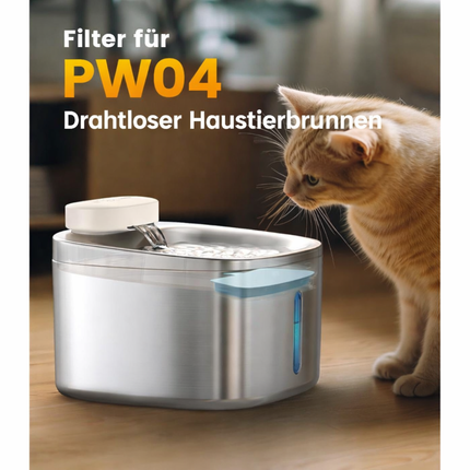 6pcs Ersatzfilter für 3,5L Edelstahl Katzenbrunnen Modell PW04