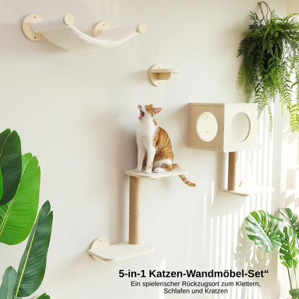 Katzenwandregal-Set 5-in-1
