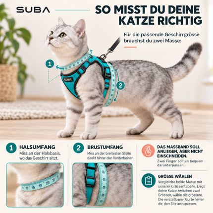Katzengeschirr mit Leine ausbruchsicher