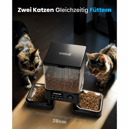 5L Futterautomat Katze 2 Näpfe, 5G/2.4G WiFi