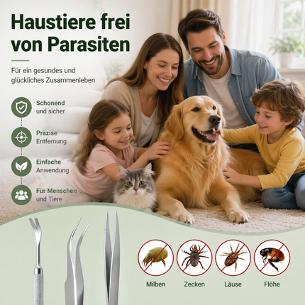 Zeckenzange Set 3-teilig