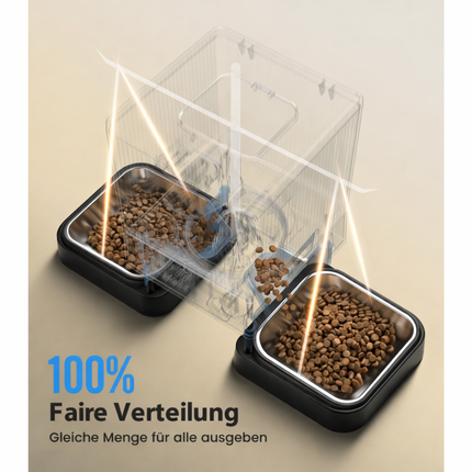 5L Futterautomat Katze 2 Näpfe, 5G/2.4G WiFi