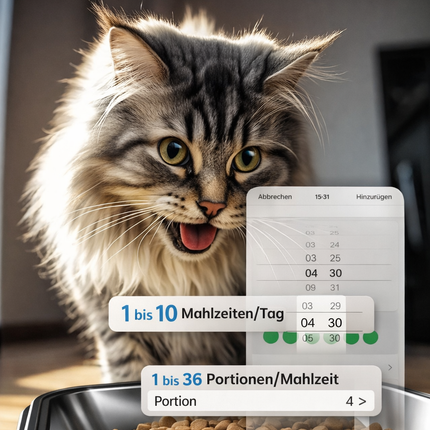 5L Futterautomat Katze 2 Näpfe, 5G/2.4G WiFi
