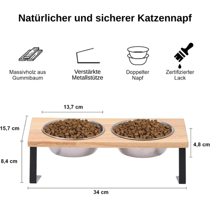 Erhöhte Futternäpfe für Katzen