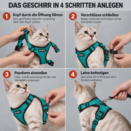 Katzengeschirr mit Leine ausbruchsicher